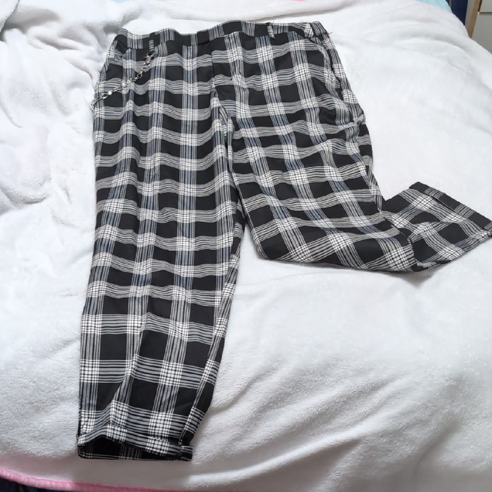 Plaid Black and White Women's Pants